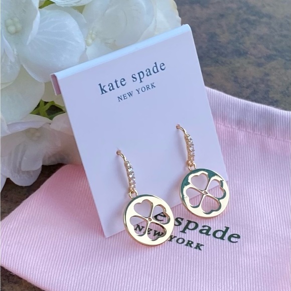NWT KATE SPADE ♠️ SYMBOLS SPADE FLORAL DROP EARRINGS - Picture 5 of 8